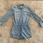 Hinge  Romper Shorts Jumpsuit XSmall Blue Jean Denim Western‎ Coastal Cowboy Photo 0