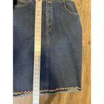 Liz Claiborne Jean Skirt Women's Size 10 Raw Hem Rainbow Bead Trim Vintage Midi Photo 5