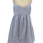 Derek Lam 10 Crosby Mini Dress Babydoll Sleeveless Stripe Blue Cotton Size 8 Photo 0
