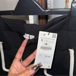 ZARA Womens Small Black Contrast Trim Knit Mini Skirt with Front Pockets NWT Photo 3