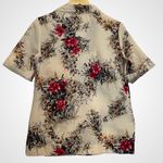 Vintage 70s Floral Short Sleeve Blouse Button Photo 3