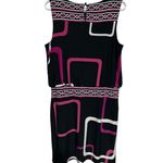 Studio I Women's Black Purple White Square Sleeveless Dress‎ Size 10 Photo 1