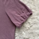 Madewell Dress Cross-Front Button Short Sleeve Mini Textured Purple 2X Photo 7