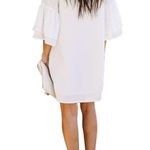 Belongsi Bell Sleeve Bridal Shower Easter Flowy Dress Medium White Photo 1