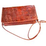 Alligator with Laced & Braided Leather Crossbody Bag Brown Photo 2
