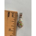 925 marked Silver Teardrop Pendant With Multicolored CZ Gemstones Photo 5