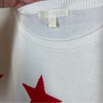 Lisa Todd Star Struck White Cotton Sweater Size Large Lightweight Airy Colorful Photo 3