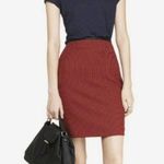 EXPRESS red and black faux leather trim houndstooth pencil skirt size 2 Photo 0