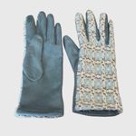 Metallic Tweed Gloves in Blue‎ OS Blue Photo 0