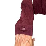 Loft  Burgundy Lace Blouse - Elegant Long Sleeve Top Photo 2