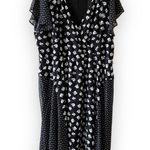 Lane Bryant  Black Floral Dress Size 24 Asymmetrical Hem Flutter Sleeve Curvy New Photo 10