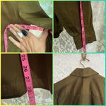 Vintage Olive Green Women's collared button down shirt small sz 4 embroidered Photo 7