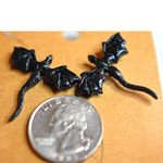 Source Unknown New Black Metal Alloy Flying Dragon Goth Punk Post Earrings Photo 2