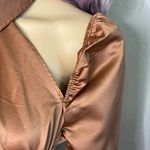 Pretty Little Thing NWT Chocolate Satin Corset Detail Cross Bust Jumpsuit Size 4 Photo 5