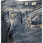 Miss Me low rise signature boot jeans sz 29 jewel embellished bottom pockets Photo 6
