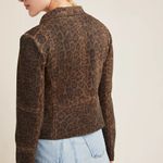MARRAKECH Marni Leopard Moto Jacket Faux Suede Leather Brown Sz M Anthropologie Size M Photo 2