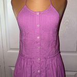 Free People  Desert Day Mini Dress Tiered Halter Cotton Buttondown LaceSize Large Photo 1