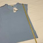 Michael Kors Blue Cap Sleeve T Shirt Top Gold Chain Shoulders Sz M Medium NWT Photo 8
