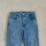Good American  Good Straight Split Pocket Jeans Blue Raw Hem Cropped Womens Sz 26 Photo 4