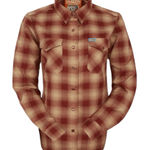 DIXXON Women’s Pueblo Flannel Shirt Plaid Burgundy Tan Large NWOT Red Photo 0
