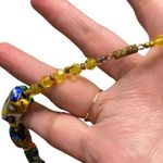 Vintage Italian Murano Moretti Millefiori Art Glass Beaded Necklace 30” *READ Yellow Photo 8