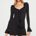 Princess Polly  Black Mini Dress Long Sleeve Photo 0