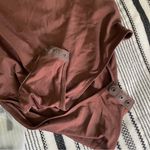 SheIn Open Back Bodysuit Medium Chocolate Brown Silky Smooth Thong Snap Edgy Coquette Photo 4