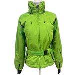 EandO E+O RECCO Neon Green Belted Winter Ski Coat Technical Outerwear Alpine 8 Photo 2
