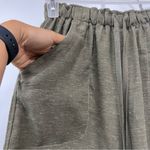 Max Studio NWT  Women's Cropped Wide Leg Trousers XS Pull-on linen blend olive Photo 3