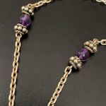 Vintage Handcrafted 925 Sterling Silver Amethyst Cabochon Pendant 18” Necklace Purple Photo 8