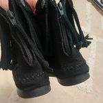 Minnetonka Women's Hi Top Back Zip in black suede 7.5 boho winter fringe retro Photo 6