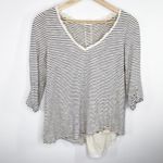 Anthropologie  Meadow Rue Cassia Cream Black Striped Top Women's Size Medium M Photo 1