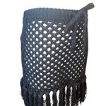 LPA Zene Fringe Mini Skirt in Black Small New Swim Crochet Cover up Photo 4
