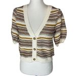 House of Harlow 1960 Crop Cardigan Sweater Metallic Small Photo 0
