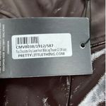 Pretty Little Thing NWT Plus Chocolate Brown Vinyl Seam Front Wide Leg Trouser Photo 5