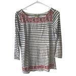Lucky Brand Size M Boat Neck Red White Blue Striped Top Photo 0