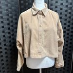Forever 21  Cropped Corduroy Jacket Womens L Beige Festival Minimalist Neutral Photo 1