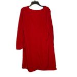 Old Navy V Neck Pockets Roll up Tab Long Sleeve Shift Dress Red Women Large Photo 8