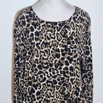 JODIFL Leopard Print Long Sleeve Mini Dress Size Medium Leopard Shift Dress Photo 1