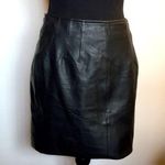Tannery west women’s black leather midi skirt zip up back size 6 Photo 0
