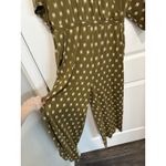 Garnet Hill  Ikat Jumpsuit Size M Olive Tencel Cropped Wide Leg Kimono‎ Sleeve Photo 1