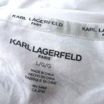 Karl Lagerfeld | L | Designer Embellished Studs T-shirt Top Eiffel Tower France Photo 5