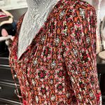 Melissa Paige Boho Peasant Tunic Top Red Paisley Print Long Sleeve Size M Photo 4