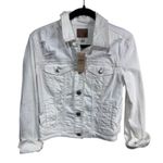 American Eagle Outfitters White Distressed Denim Jacket Women Size S Photo 0