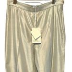 Max Mara  Gray Silver Silk Textured Polonia Pant Band New NWT 14(US) 44(IT) Photo 0