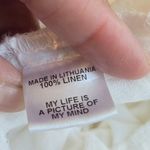 Flax  white linen wide leg cropped pants Lagenlook Minimalist Boho Photo 9