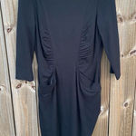 David Meister Ruched Waist Sheath 3/4 Sleeve Dress Midi Length Vintage Photo 0
