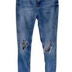 Free People  Destroyed Ripped Knee Skinny Ankle Length Mid Rise Jeans Size 30 Photo 0