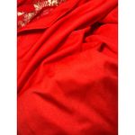 MSK Red Metallic Gold Pleated Halter Maxi Dress Women's 14 Formal Evening Gown Photo 5