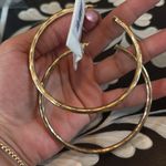 Free People  Aged Gold Large Hoop Earrings Photo 4